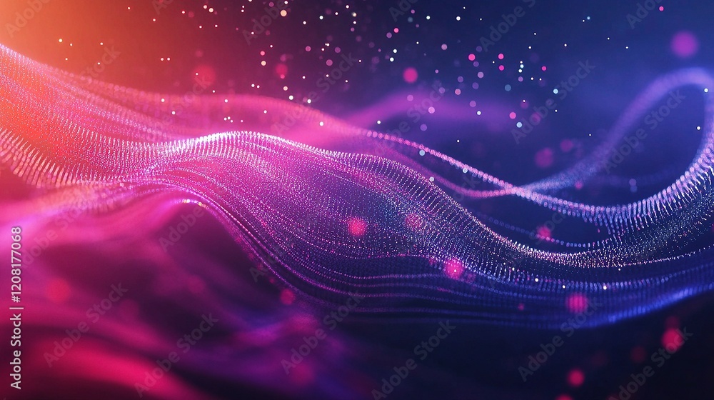 Aufkleber seamless abstract technology background with digital waves and lines