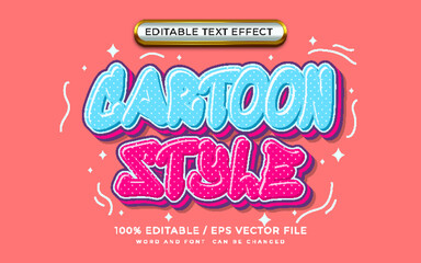 3D Editable Text Effect Cartoon Style