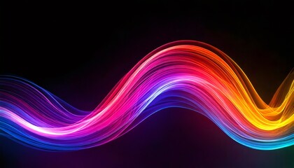 Colorful light trails flowing smoothly in the dark