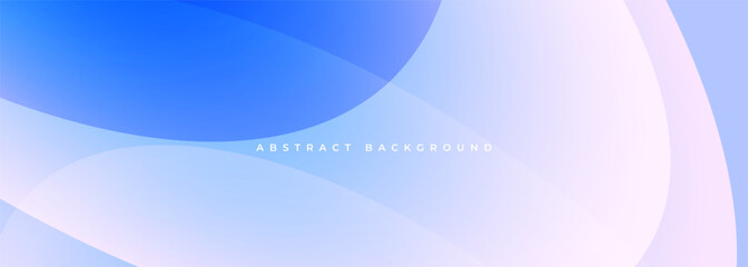 Blue and soft pink abstract modern wide background with circle shapes. Vector illustration
