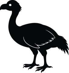 Extinct birds Dodo silhouette vector illustration © Shahina