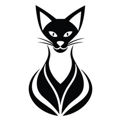 Obraz premium Cat vector art illustration icon logo
