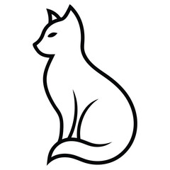 Cat vector art illustration icon logo