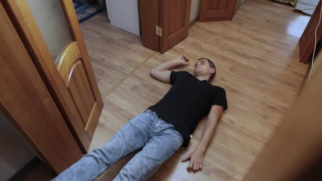 Dead Body of a Man Dragged by the Leg