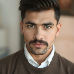 Hombre mexicano con rasgos varoniles y un bigote caracter&iacute;stico.