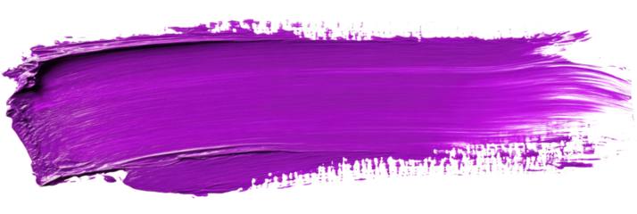 Vivid purple paint brush stroke on a white background in abstract style