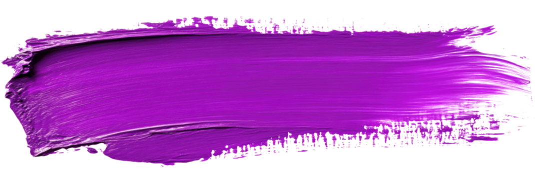Vivid purple paint brush stroke on a white background in abstract style - Powered by Adobe