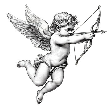 置物 NAO 1436 Cupid holding a bow and arrow Cupids Bow And Arrow Set Heart Love Valentine's Day Unisex