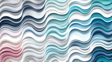 Abstract Wavy Layers Of Pastel And Blue Hues