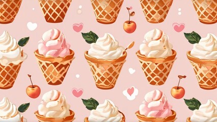 Peach Ice Cream for National Peach Ice Cream Day: Creamy and Refreshing Dessert in a Bright and Fruity Style
