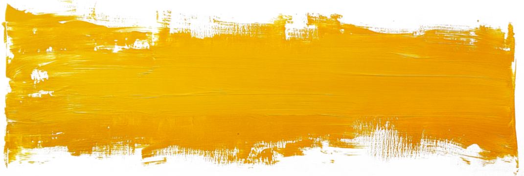 Rectangular yellow paint brush stroke on a white background in minimalistic style