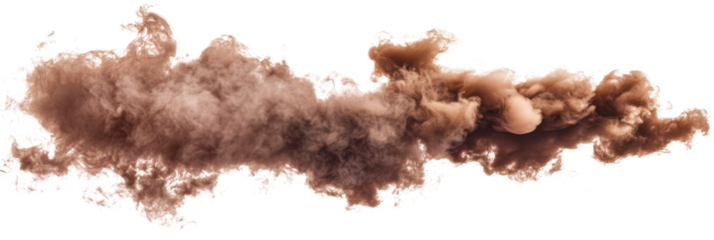 Thick mocha mousse color smoke cloud on white isolated background captures ethereal beauty