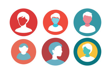 Fototapeta premium Avatar Icon and 2d cartoon Profile image icon set
