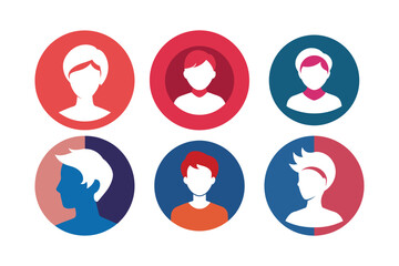 Avatar Icon and 2d cartoon Profile image icon set