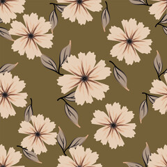 Abstract elegance seamless pattern with floral background