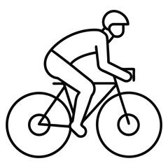 Obraz premium A cyclist on a bicycle vector art illustration icon logo