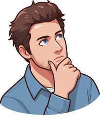 a boy is thinking vector