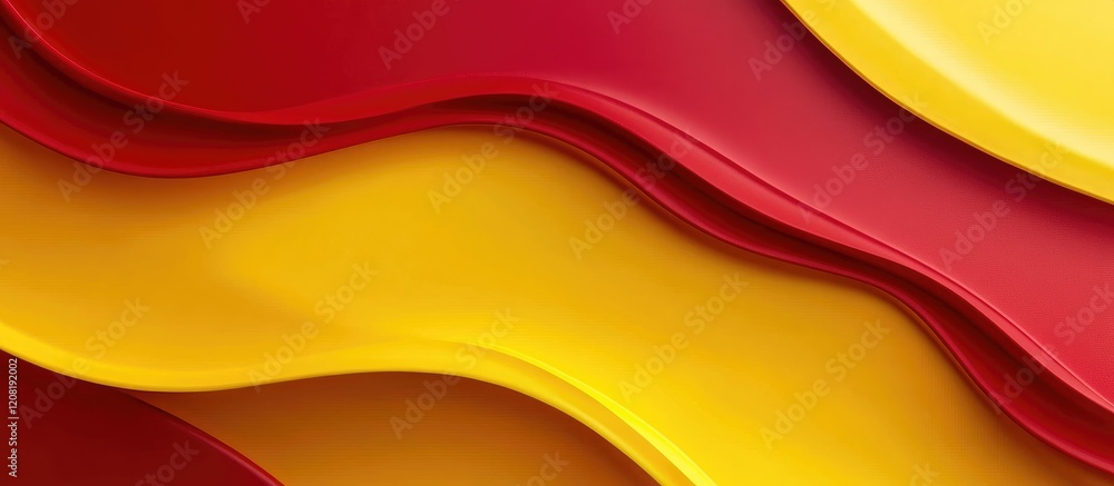 Poster vibrant abstract background with flowing yellow and red waves in a modern art style featuring harmon