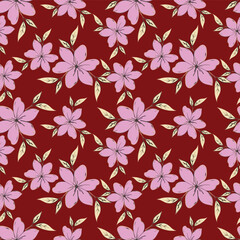 Bunch of flowers, seamless patterns with floral for fabric, textiles, clothing, wallpaper, wall art, cover, banner, interior decor, abstract backgrounds. vector illustration