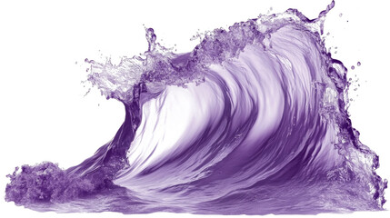 Rich purple liquid wave with transparency on a white background