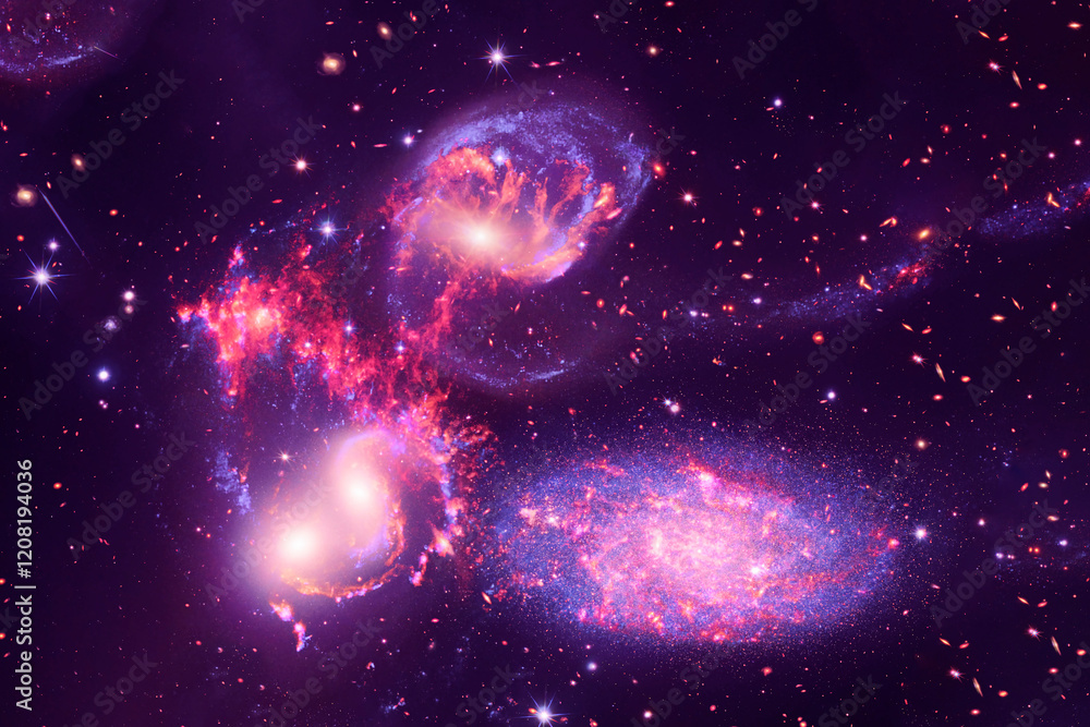 Canvas Prints bright red space nebula. elements of this image furnished by nasa