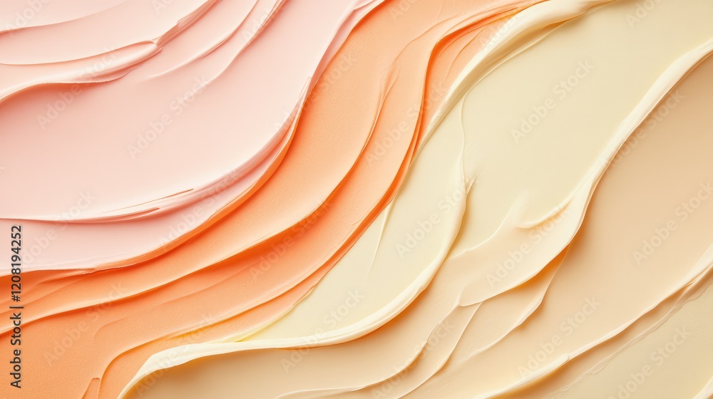 Aufkleber peach and orange pastel textured background with soft wavy layers in warm tones for elegant design a