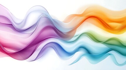Abstract Rainbow Wave Design Showing Color Flow