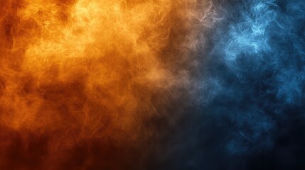 Dynamic Orange and Blue Smoke Gradient Background for Professional Product Photography with Ethereal Vapors in Soft Focus