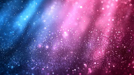 Naklejka premium Abstract background with blue and pink glitter and light rays.