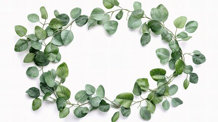 Elegant Eucalyptus Wreath Frame with Fresh Green Leaves Design