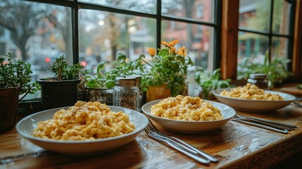 Scrumptious Scrambled Eggs: A Culinary Delight by the Window