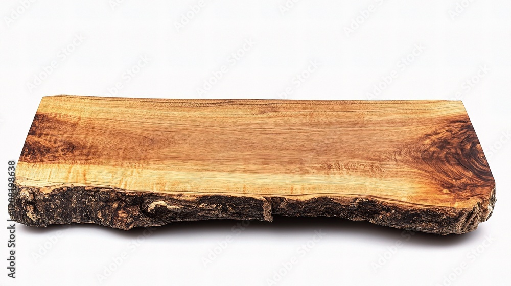 Poster empty wooden table top with smooth surface isolated on white background