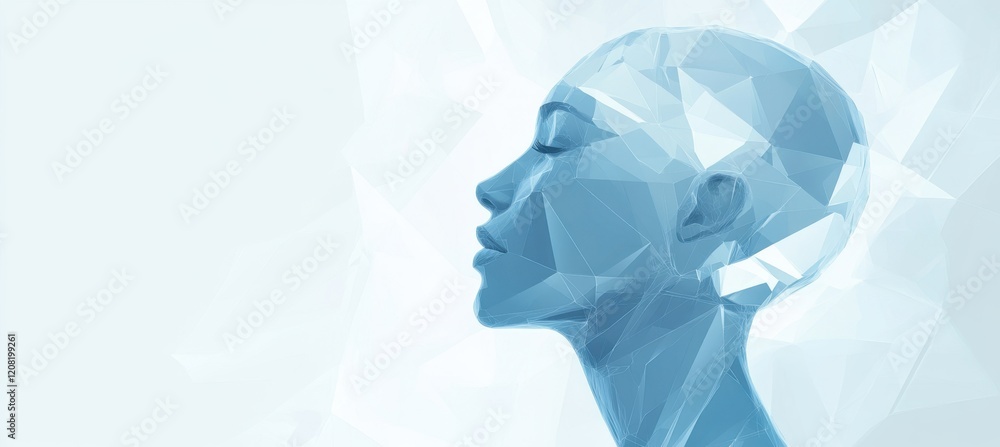 Aufkleber abstract illustration of a digital human head with an artificial intelligence technology background,