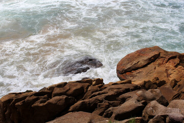 summer waves and rocks landscape beach 