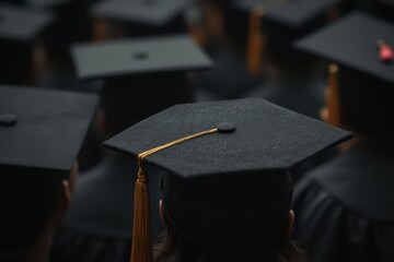 graduates in black caps and gowns