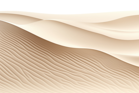 Stunning sunset over the ocean with waves crashing gently on the beach, creating a serene atmosphere isolated on transparent background