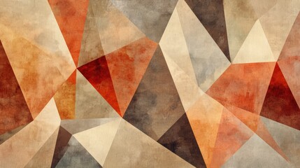 Abstract Geometric Pattern Brown Orange Beige Tones