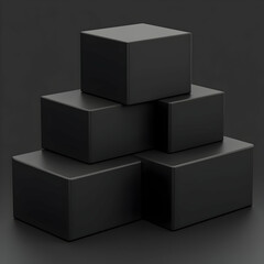 Obraz premium Black Cubes 3D Render