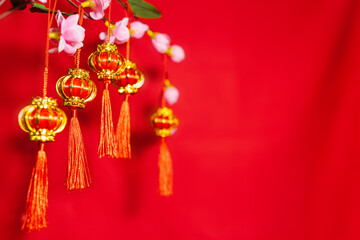 Chinese New Year With Red Background, Chinese New Year Concept.