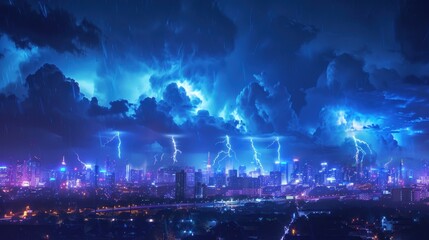 The abstract nature of a lightning storm is mesmerizing. Dark clouds and rain create a powerful scene.