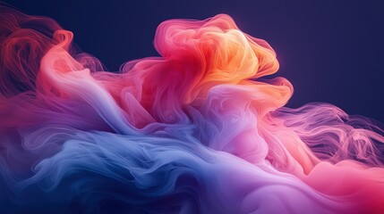 Obraz premium Colorful smoke swirls, abstract art, dark background, design element
