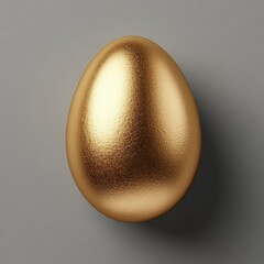 Minimalist Easter card design with a single golden egg