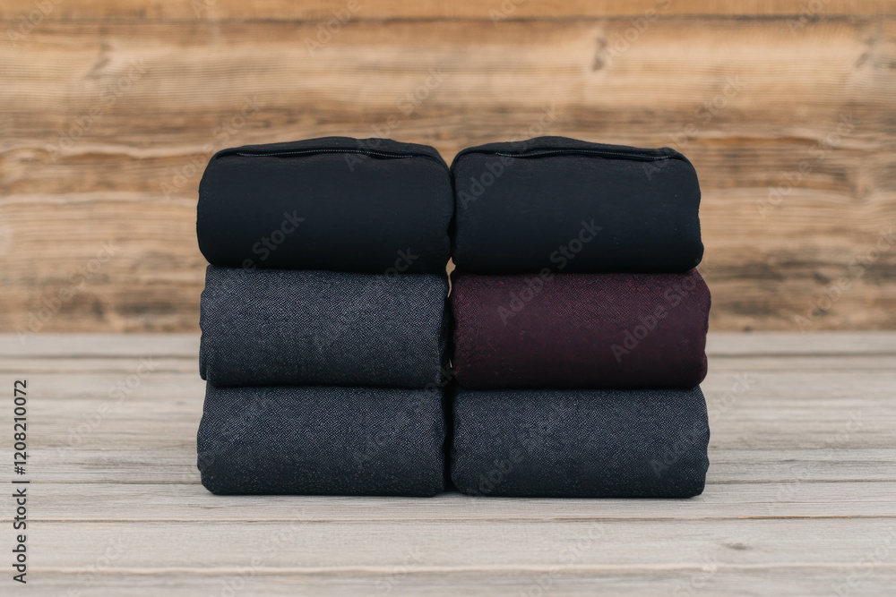 Aufkleber a stack of socks with a variety of colors and patterns