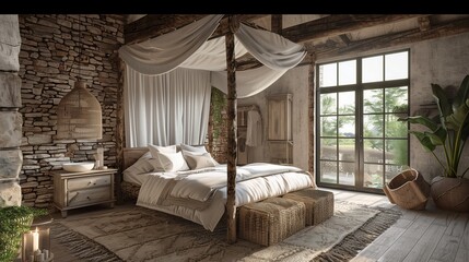 A bedroom design in aesthetic house
