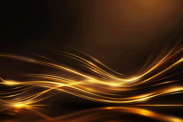 Fototapeta premium Luxury Gold Waves on Black Background with Sleek Metallic Highlights and Radiant Fluid Motion for Modern Abstract Elegance