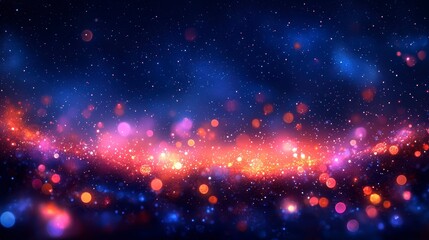 Fototapeta premium Abstract glowing particles background with vibrant colors and bokeh effect. (1)