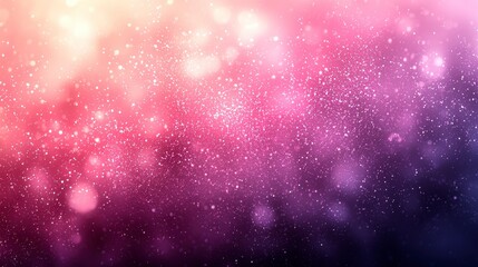 Abstract pink and orange bokeh background with glitter and light effects.