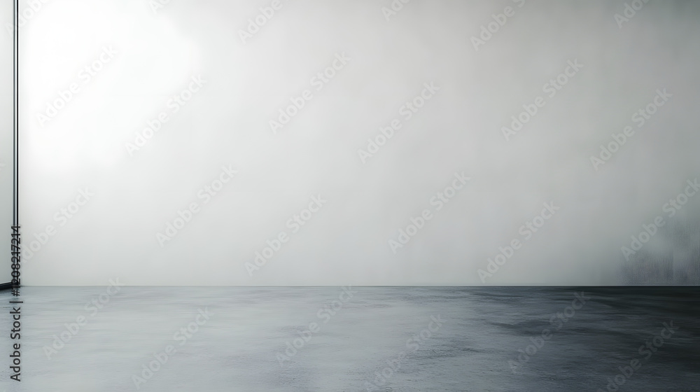 Poster white empty room wall with soft light and copy space. empty white wall background. bright minimalist