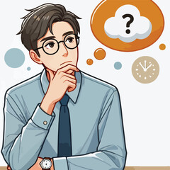 a boy is thinking vector