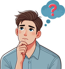 a boy is thinking vector